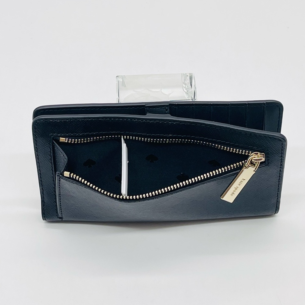 Kate Spade Large Slim Bifold Wallet Black - Picture 6 of 7